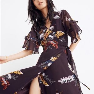 Madewell Ruffle Sleeve Wrap Dress
